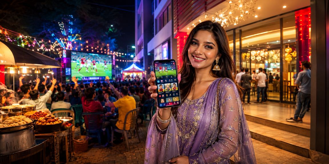 ঢাকার রাতের বাজারে ক্যাসিনো অ্যাপ ব্যবহার করে ভাউচার অফার দেখছেন একজন ব্যবহারকারী